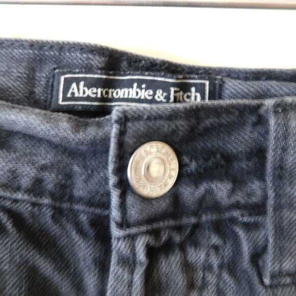 🦌 Abercrombie & Fitch Distressed Ripped Black Shorts - Picture 3 of 14